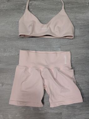 DFYNE High-Rise Soft Pink Performance Shorts